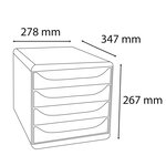 Module De Classement Big Box 4 Tiroirs Chromaline - Couleurs Assorties - Exacompta