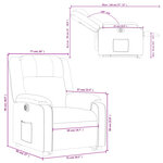 vidaXL Fauteuil inclinable électrique rouge bordeaux tissu