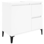 vidaXL Ensemble d'armoires salle de bain 3 Pièces blanc bois d'ingénierie