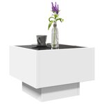 vidaXL Table d'appoint avec LED blanc 40x40x30 cm bois d'ingénierie