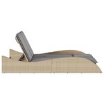 vidaXL Chaise longue avec coussins beige 114x205x73 cm résine tressée