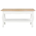 vidaXL Table basse Blanc et marron 87 5x42x44 cm Bois de pin massif