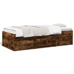 vidaXL Lit de jour et tiroirs chêne fumé 90x200 cm bois d'ingénierie