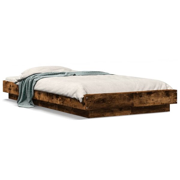 vidaXL Cadre de lit sans matelas chêne fumé 90x200 cm