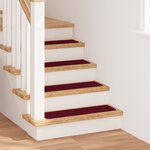 Tapis d'escalier vidaXL avec dos en latex Bourgogne 20x75 cm