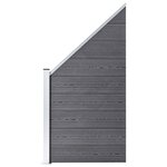 vidaXL Ensemble de clôture WPC 5 Carré + 1 Incliné 965 x 186 cm Gris