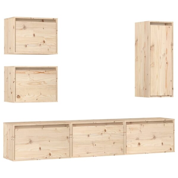 vidaXL Meubles TV 6 Pièces Bois massif de pin