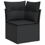 vidaXL Salon de jardin avec coussins 13 Pièces noir résine tressée