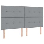 vidaXL Lit avec Sommier et Banc Gris Clair 180x200 cm Tissu