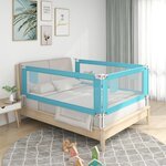 vidaXL Barrière de sécurité de lit d'enfant Bleu 120x25 cm Tissu