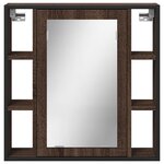 vidaXL Armoire à miroir de salle de bain chêne marron bois ingénierie