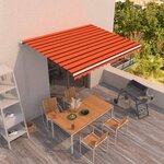 vidaXL Auvent manuel rétractable 450x350 cm Orange et marron