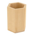 Pot à crayons en bois hexagonal diam. 7 5 cm haut. 10 cm