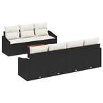 vidaXL Canapés de Jardin 8 Pièces avec Coussins Noir en Rattan Acacia