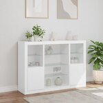 vidaXL Buffets avec lumières LED 3 Pièces blanc bois d'ingénierie