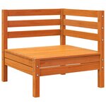 vidaXL Canapé de jardin 2 places repose-pied cire marron bois massif