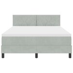 Lit box spring vidaXL avec matelas et lumière LED gris clair 140x200 cm velours