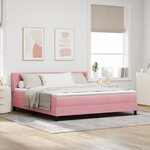 Lit box spring vidaXL avec matelas Rose 180x200 cm Velours