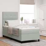 Lit à sommier avec matelas et lumière LED Gris clair 90x200 cm en velours