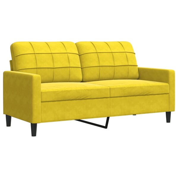 vidaXL Canapé à 2 places Jaune 140 cm Velours