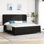 Lit box spring vidaXL avec matelas noir 200x200 cm en tissu