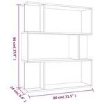 vidaXL Bibliothèque/Cloison Sonoma gris 80x24x96 cm Bois d'ingénierie