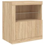vidaXL Buffet avec lumières LED chêne sonoma 162x37x67 cm