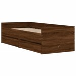 vidaXL Cadre de lit avec tiroirs chêne marron 100x200 cm