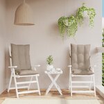 vidaXL Coussins de chaise à dossier haut lot de 2 taupe tissu oxford