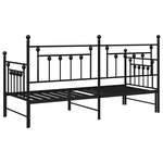 vidaXL Lit jour avec lit gigogne Noir 80x200 cm Acier