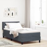 lit box spring vidaXL avec matelas gris foncé 90x200 cm en velours