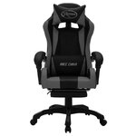 vidaXL Fauteuil de jeux vidéo avec LED RVB Gris et noir Similicuir
