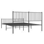 vidaXL Cadre de lit métal sans matelas avec pied de lit noir 150x200cm