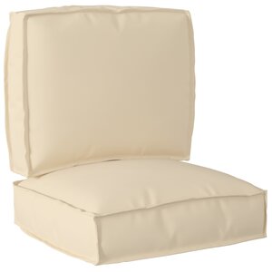 vidaXL Ensemble de coussins de palette 2 pièces en tissu Oxford beige