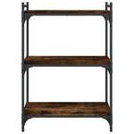 vidaXL Bibliothèque 3 niveaux chêne fumé 60x30x86 cm bois d'ingénierie