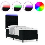 vidaXL Lit à Ressorts avec Matelas & LED Noir 80x200 cm Tissu