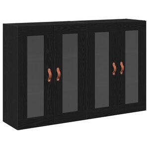 vidaXL Armoires Murales 2 Pièces Chêne Noir 69 5x34x90 cm Bois d'Ingénierie