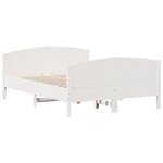 vidaXL Cadre de lit sans matelas blanc 140x200 cm bois de pin massif