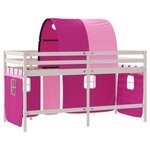 vidaXL Lit mezzanine enfants avec tunnel sans matelas rose 90x200 cm