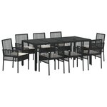 vidaXL Ensemble de salle à manger de jardin 9 pièces en poly rattan noir