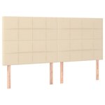 vidaXL Têtes de lit 4 Pièces Crème 80x5x78/88 cm Tissu