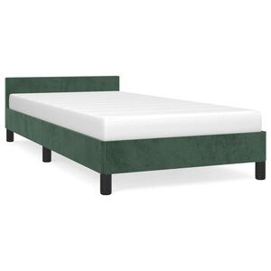 vidaXL Cadre de lit avec tête de lit Vert foncé 100x200 cm Velours