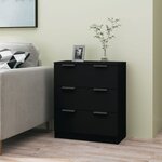 vidaXL Buffet noir 60x30x70 cm bois d'ingénierie