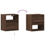 vidaXL Meuble TV mural avec lumières LED chêne marron 41x31x45 cm