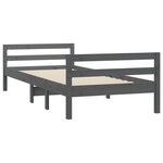 vidaXL Cadre de lit sans matelas gris 75x190 cm bois de pin massif