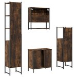 vidaXL Ensemble de meubles de salle de bain 4 Pièces Chêne fumé Bois