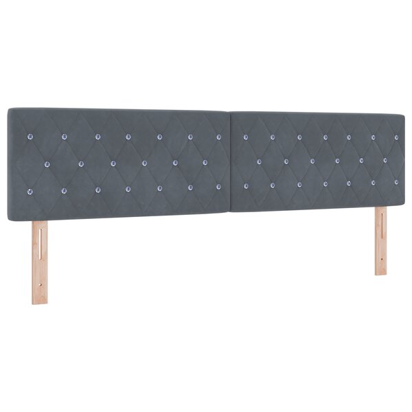 Tête de lit vidaXL en velours gris foncé avec boutons en cristal 180 cm