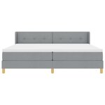 Lit avec Sommier vidaXL avec Matelas Gris Clair 200x200 cm Tissu