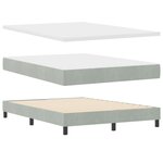 Lit coffre vidaXL avec matelas gris clair 140x200 cm en velours