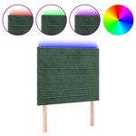 vidaXL Tête de lit à LED Vert foncé 90x5x118/128 cm Velours